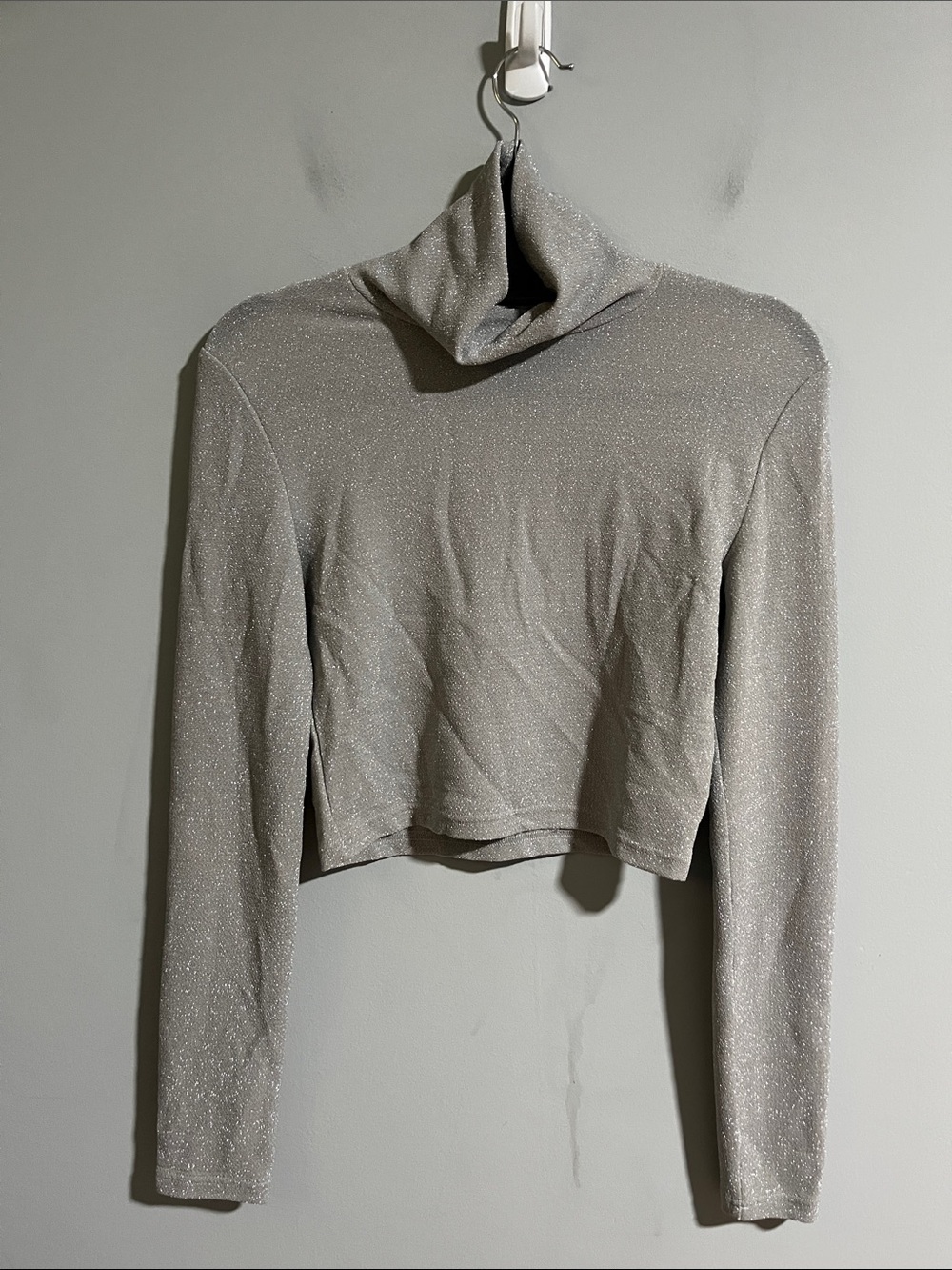 Oak and Fort Long Sleeve Cropped Shimmer Tee